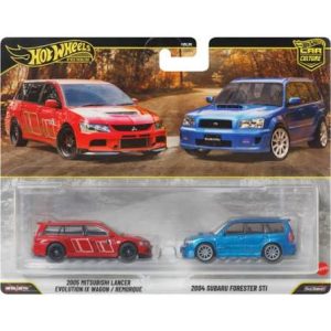 Hot Wheels 2005 Mitsubishi Lancer Evolution IX Wagon & 2004 Subaru Forester STI